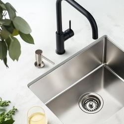 Pure.Sink Elite Steel Shine built-in soap dispenser stainless steel top-fillable PS9010-02