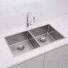 Pure.Sink Prestige Double Stainless Steel Sink 82x40 cm 10mm radius undermount, flush-mount and top-mount PPG404040-02