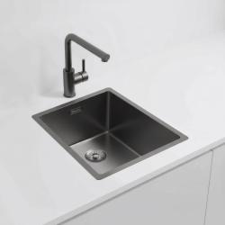 Pure.Sink Exclusivo Gun metal sink 34x40 cm 10mm radius undermount, flush mount and top mount PEX3440-61