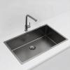 Pure.Sink Exclusivo large Gun metal sink 70x40 cm 10mm radius undermount, flush mount and top mount PEX7040-61