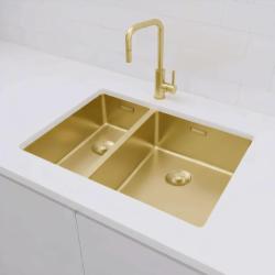 Pure.Sink Exclusivo Gold 1.5 one-and-a-half bowl sink 18+34 cm 10mm radius PEX183440-60