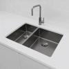 Pure.Sink Exclusivo Gun Metal 1.5 one and a half bowl sink 18+34 cm 10mm radius PEX183440-61