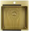 Pure.Sink Exclusivo Gold sink 49x52 cm Tapwing with faucet hole bank 10mm radius PEX4540T-60