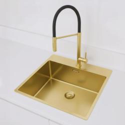 Pure.Sink Exclusivo Gold sink 54x52 cm Tapwing with tap hole bank 10mm radius PEX5040T-60