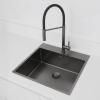 Pure.Sink Exclusivo Gun Metal sink 54x52 cm Tapwing with faucet hole bank 10mm radius PEX5040T-61
