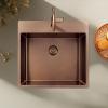 Pure.Sink Exclusivo Copper Sink 54x52 cm Tapwing with faucet hole bank 10mm radius PEX5040T-62
