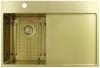 Pure.Sink Exclusivo Small gold sink with drainer 78x52 cm Left-hand tap wing PEX3478LT-60
