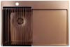 Pure.Sink Exclusivo Copper small sink with draining area 78x52 cm Tapwing left PEX3478LT-62