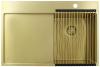 Pure.Sink Exclusivo Small gold sink with drainer 78x52 cm Tapwing right PEX3478RT-60