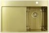 Pure.Sink Exclusivo Small gold sink with drainer 78x52 cm Tapwing right PEX3478RT-60