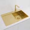 Pure.Sink Exclusivo Gold sink with drainer 78x52 cm Tapwing right PEX4078RT-60