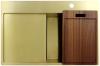 Pure.Sink Exclusivo Gold sink with drainer 78x52 cm Tapwing right PEX4078RT-60