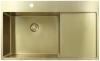 Pure.Sink Exclusivo Gold sink with drainer 86x52 cm Tapwing left PEX5086LT-60