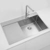 Pure.Sink Exclusivo RVS sink with drainer 86x52 cm Tapwing right PEX5086RT-02