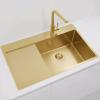 Pure.Sink Exclusivo Gold sink with drainer 86x52 cm Tapwing right PEX5086RT-60