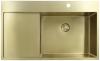 Pure.Sink Exclusivo Gold sink with drainer 86x52 cm Tapwing right PEX5086RT-60