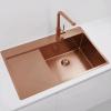 Pure.Sink Exclusivo Copper sink with drainer 86x52 cm Tapwing right PEX5086RT-62