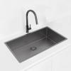 Pure.Sink Luxion Large Gun metal sink 74x40 cm undermount, flush mount, and top mount PLX7440-61