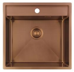 Pure.Sink Luxion Copper sink 51x50 cm Tapwing with tap hole PLX5150T-62