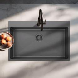 Pure.Sink Luxion Large Gunmetal Sink 78x50 cm Tapwing with Tap Hole PLX7850T-61