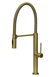 Pure.Sink Luxion Gold professional kitchen faucet with flexible spout and 2 spray modes PLXFLEX-60