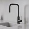 Pure.Sink Luxion Matt black square kitchen faucet with pull-out spout PLXSQUA-10