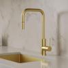 Pure.Sink Luxion Gold square kitchen faucet with pull-out spout PLXSQUA-60