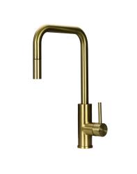 Pure.Sink Luxion Gold kitchen faucet square with pull-out spout PLXSQUA-60