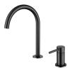 Pure.Sink Luxion 2-hole Matte Black Kitchen Faucet with Round Spout PLX2HR-10