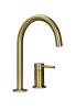 Pure.Sink Luxion 2-hole gold kitchen faucet with round spout PLX2HR-60