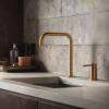 Pure.Sink Luxion 2-hole gold kitchen faucet with U spout PLX2HU-60