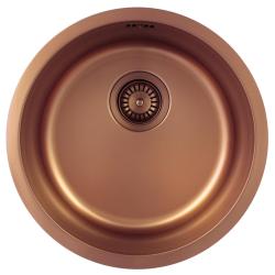 Pure.Sink Rondo Copper Round Sink flat installation, undermount and topmount 38 cm PRN38-62