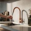 Pure.Sink Elite Steel Stream-S kitchen faucet PVD copper with pull-out spout PS8045-62