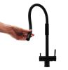 Pure.Sink Elite Steel Flex 3-way Matte Black Kitchen Faucet with Flexible Spout and Filtered Water PS8110-10