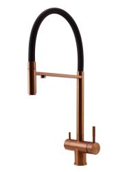 Pure.Sink Elite Steel Flex 3-way PVD copper kitchen faucet with flexible spout and Filtered Water PS8110-62