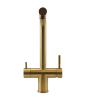 Pure.Sink Elite Steel Clear-S PVD brushed gold 3-way Kitchen Faucet with Pull-out Spout and Filtered Water PS8120-60