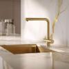 Pure.Sink Elite Steel Clear-S PVD brushed gold 3-way Kitchen Faucet with Pull-out Spout and Filtered Water PS8120-60