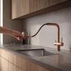 Pure.Sink Elite Steel Clear-S PVD Copper 3-way Kitchen Faucet with Pull-out Spout and Filtered Water PS8120-62