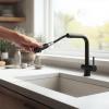 Pure.Sink Elite Steel Pulse-S Kitchen Faucet, Matte Black with Pull-Out Spout PS8500-10