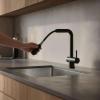Pure.Sink Elite Steel Pulse-S Kitchen Faucet, Matte Black with Pull-Out Spout PS8500-10