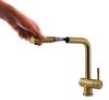 Pure.Sink Elite Steel Pulse-S Kitchen Faucet, PVD Brushed Gold, with Pull-Out Spout, PS8500-60