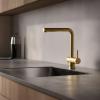 Pure.Sink Elite Steel Pulse-S Kitchen Faucet, PVD Brushed Gold, with Pull-Out Spout, PS8500-60