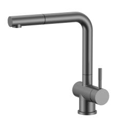 Pure.Sink Elite Steel Pulse-S kitchen faucet PVD gun metal with pull-out spout and spray mode PS8500-61