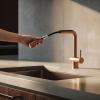 Pure.Sink Elite Steel Pulse-S Kitchen Faucet, PVD Copper with Pull-Out Spout, PS8500-62