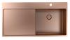 Pure.Sink Exclusivo Copper sink with draining board 100x52 cm Tapwing right PEX47100RT-62