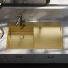 Pure.Sink Exclusivo Gold sink with drainer 100x52 cm Left-hand tap wing PEX47100LT-60