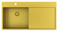 Pure.Sink Exclusivo Gold sink with drainer 100x52 cm Left-hand tap wing PEX47100LT-60
