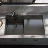 Pure.Sink Exclusivo Gun metal sink with drainer 100x52 cm Tapwing left PEX47100LT-61