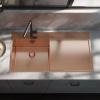Pure.Sink Exclusivo Copper sink with drainer 100x52 cm Left-hand tap wing PEX47100LT-62