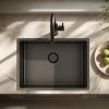 Pure.Sink Exclusivo Special 35 cm long gun metal sink 50 x 35 cm 10 mm radius PEX5035-61